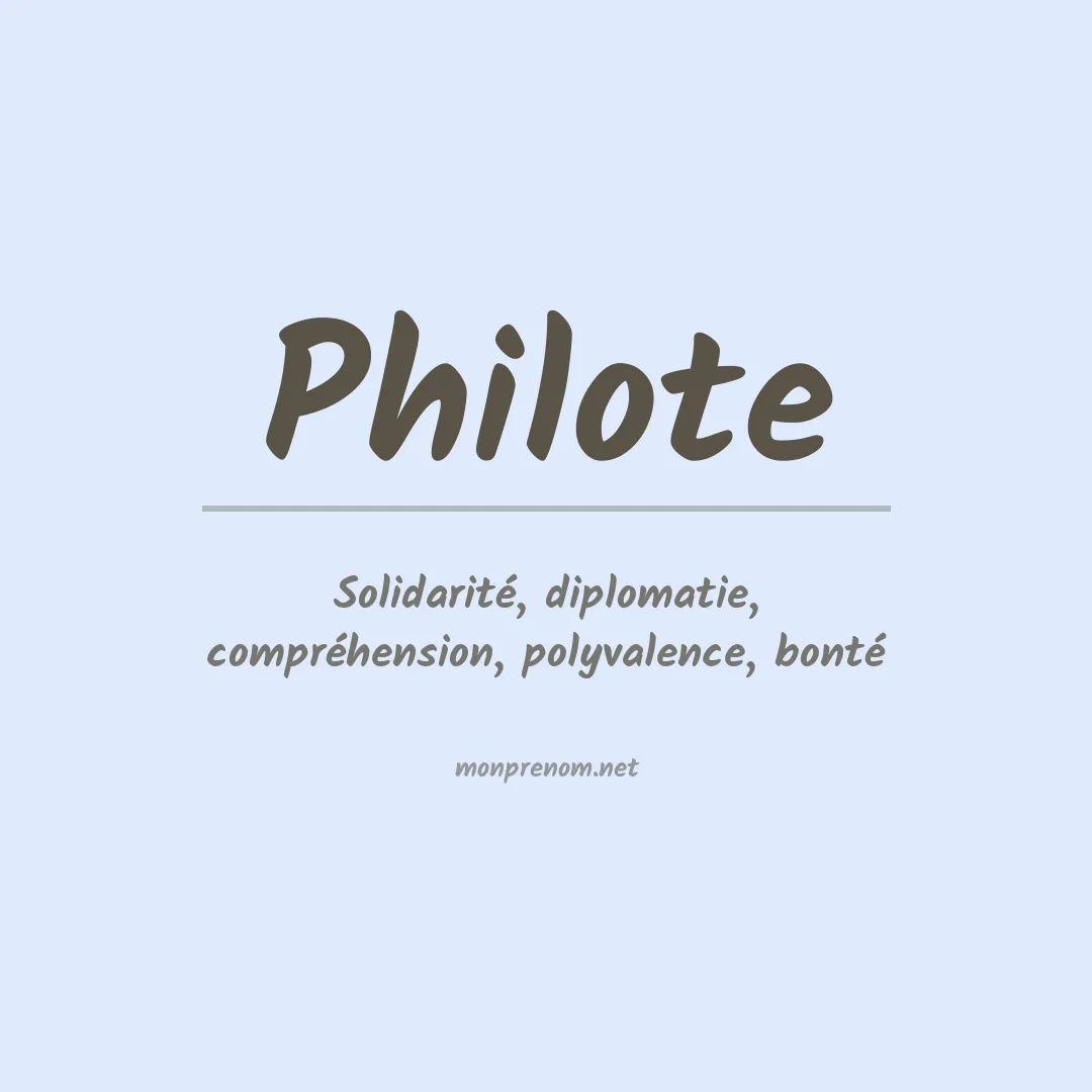 Signification du prénom Philote
