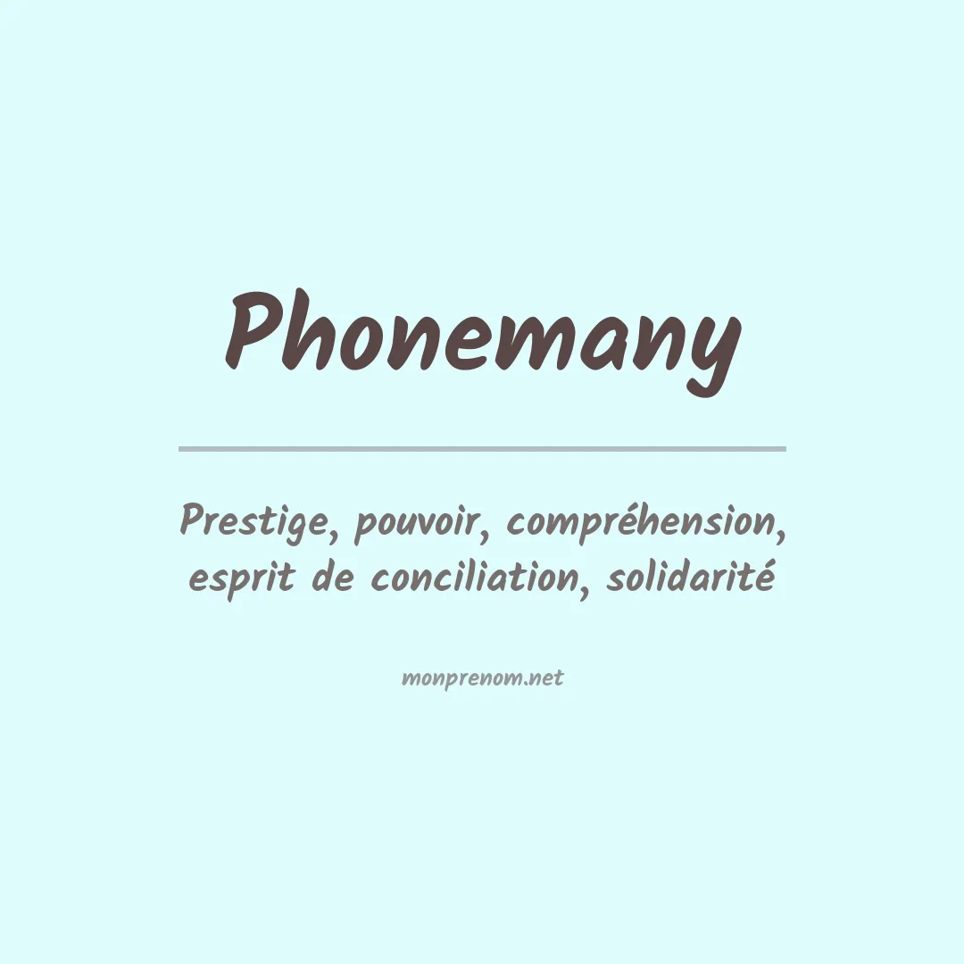 Signification du prénom Phonemany