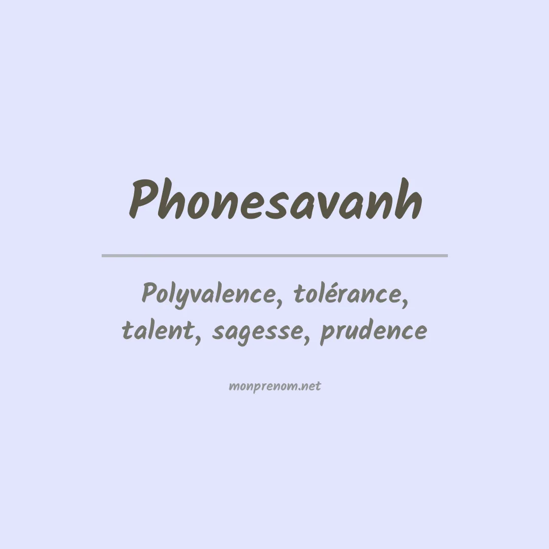 Prénom Phonesavanh