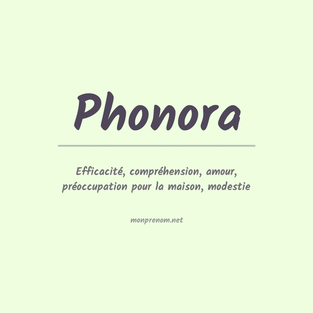 Signification du prénom Phonora