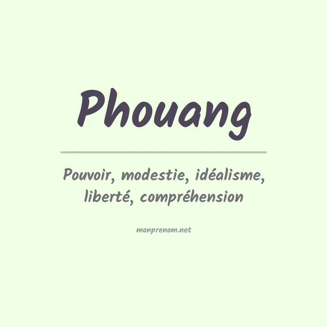 Signification du prénom Phouang