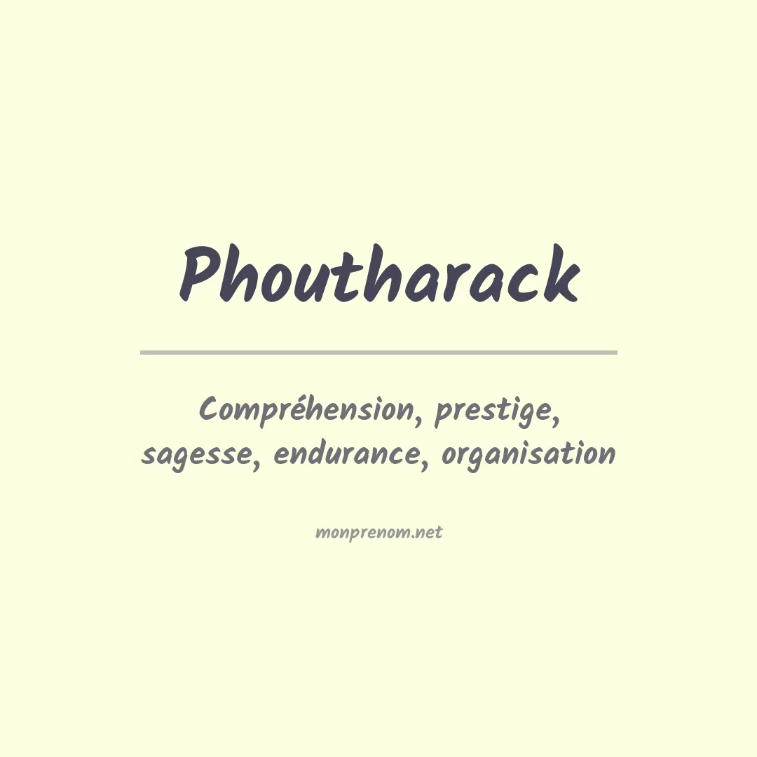 Prénom Phoutharack