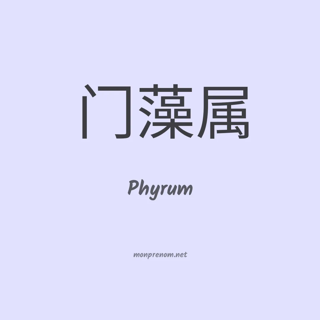 Phyrum en chinois
