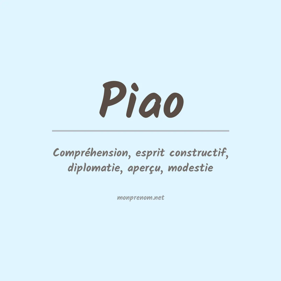 Prénom Piao
