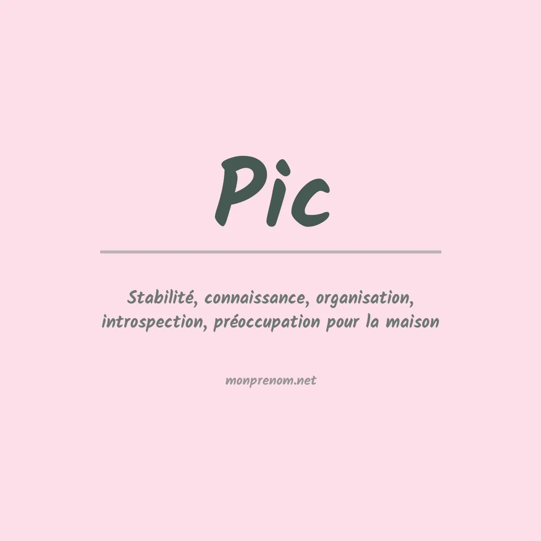 Signification du prénom Pic
