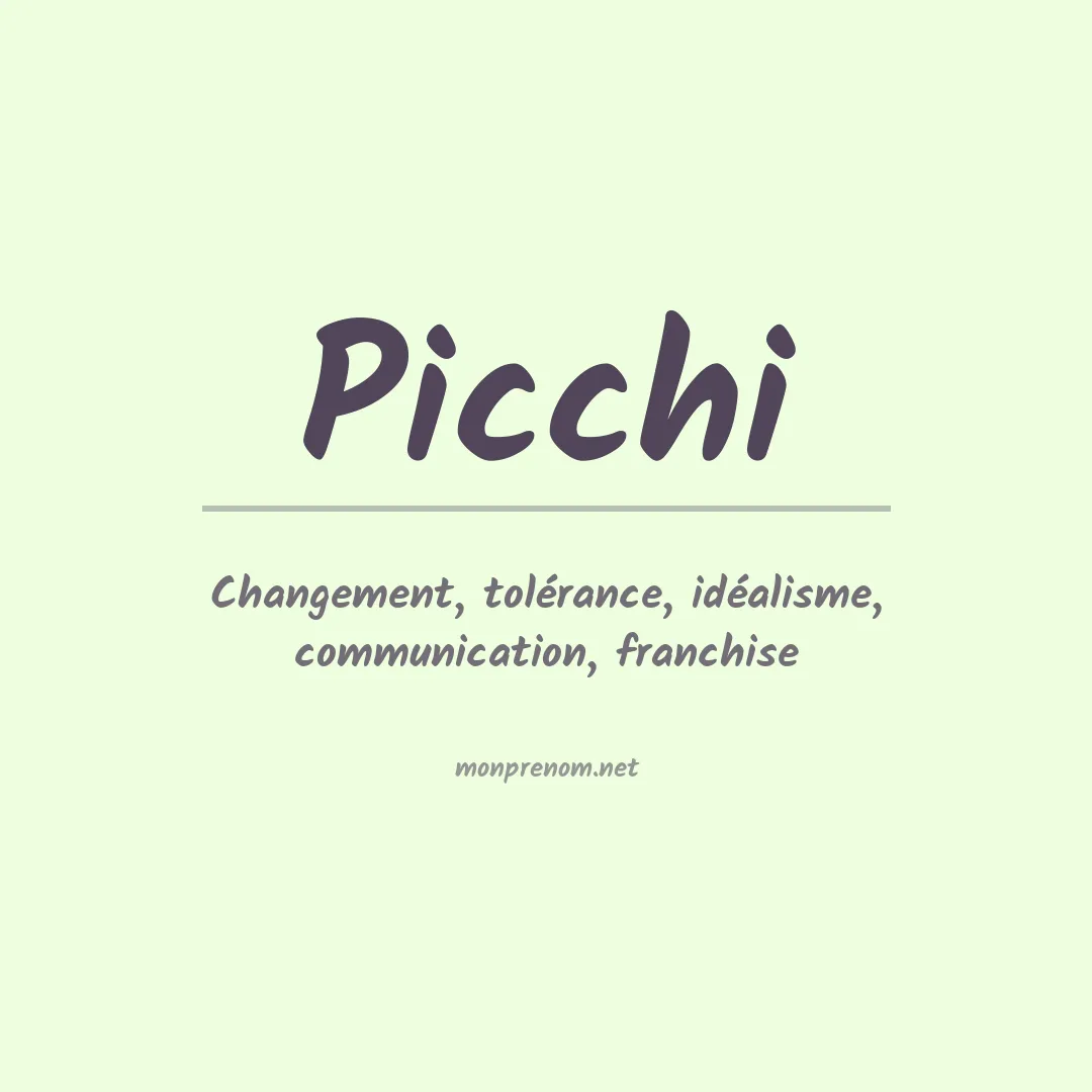 Signification du prénom Picchi