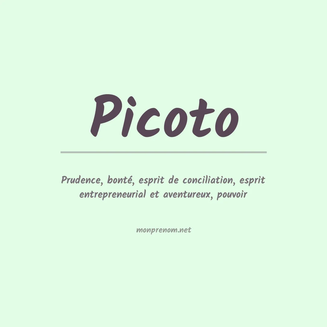 Signification du prénom Picoto