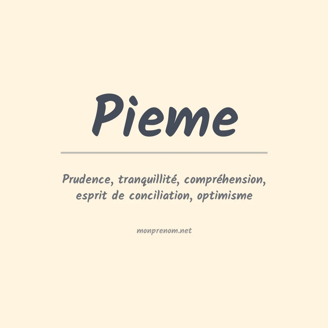 Signification du prénom Pieme
