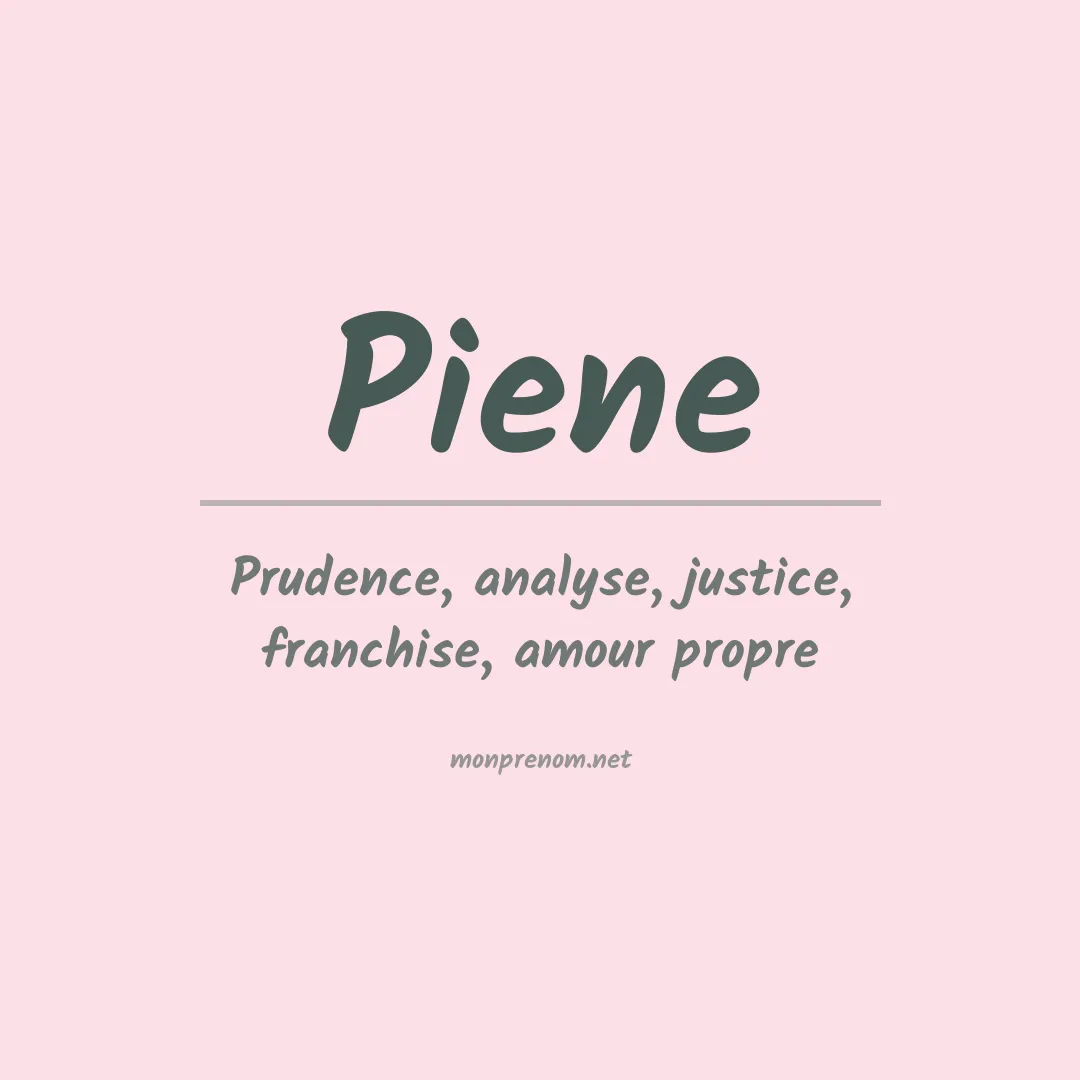 Signification du prénom Piene