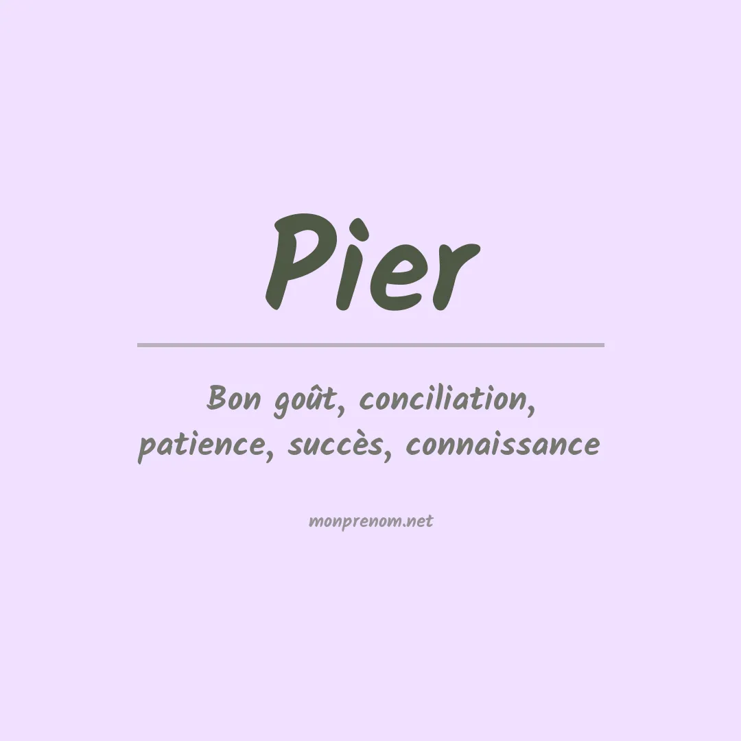 Prénom Pier