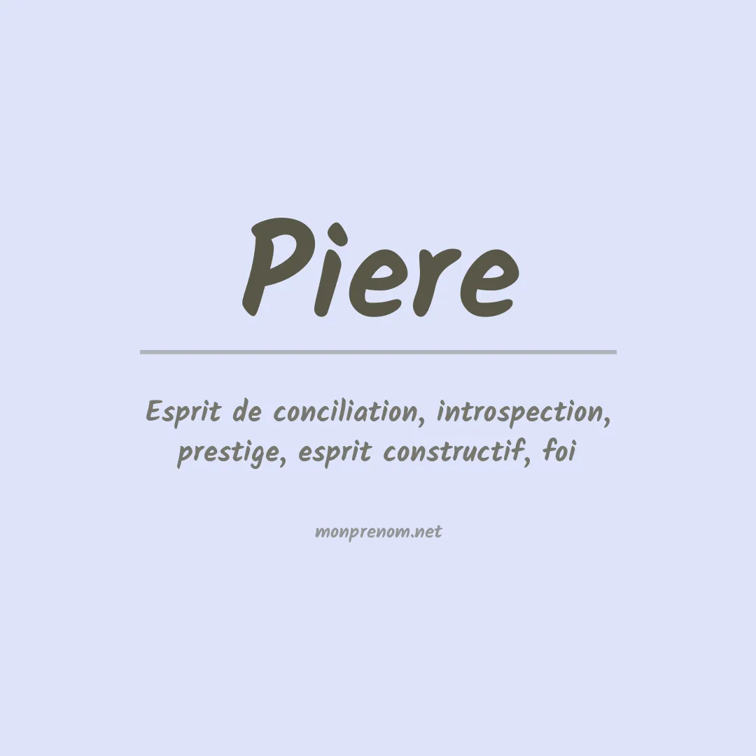Prénom Piere