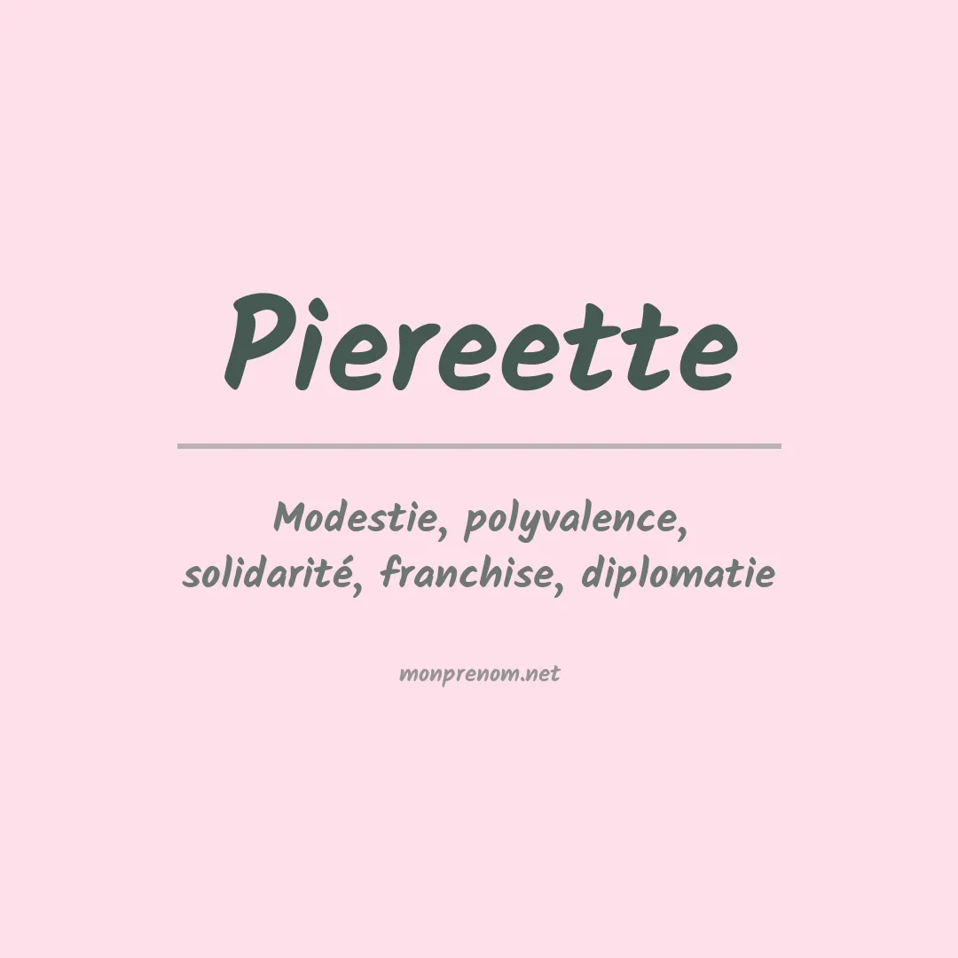 Signification du prénom Piereette