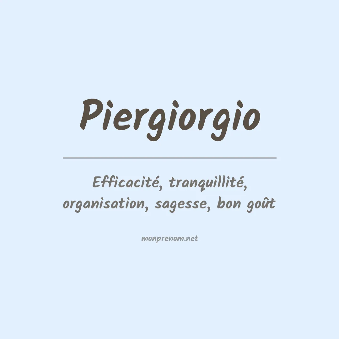 Signification du prénom Piergiorgio