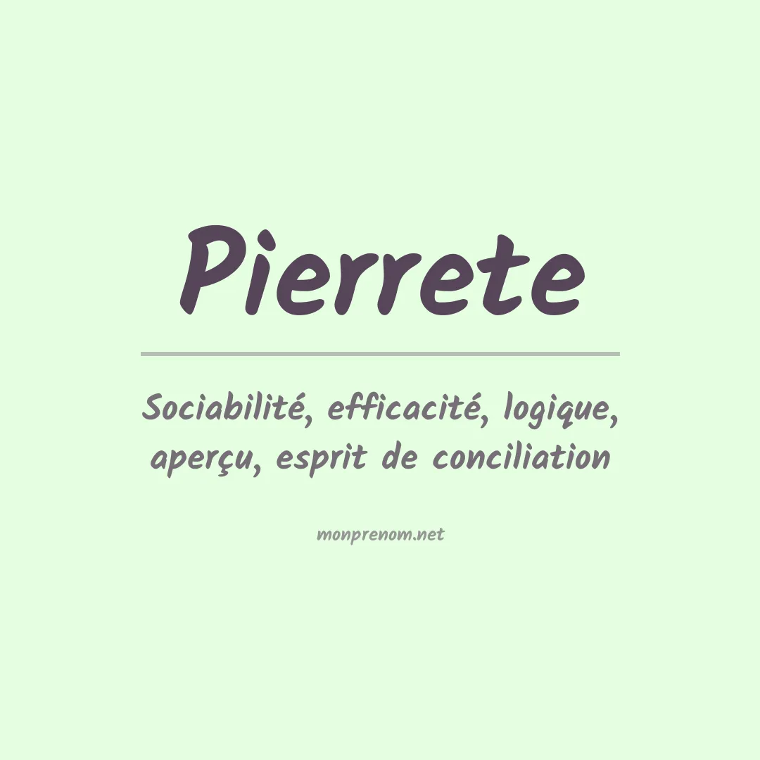 Signification du prénom Pierrete