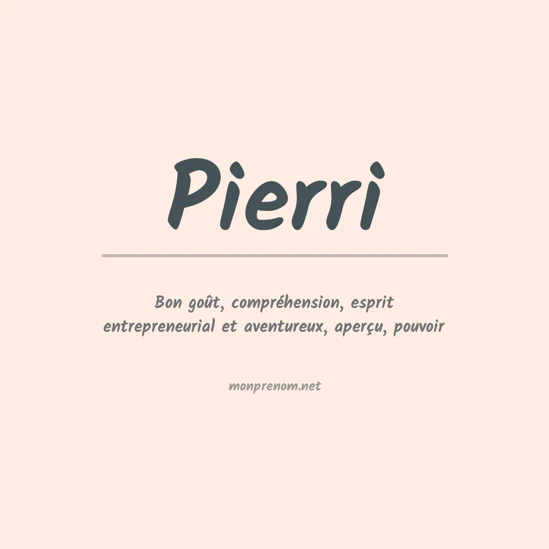 Prénom Pierri