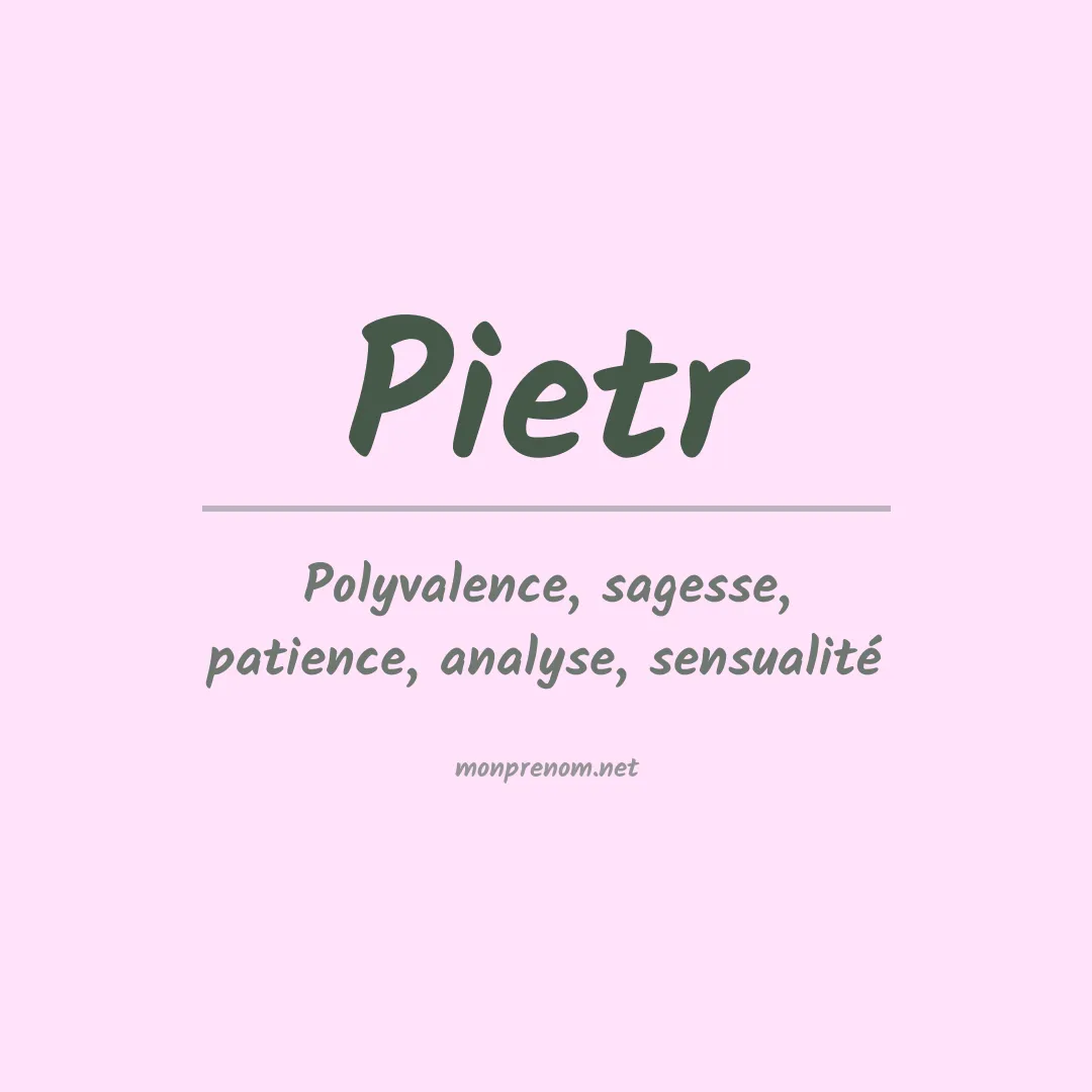 Signification du prénom Pietr