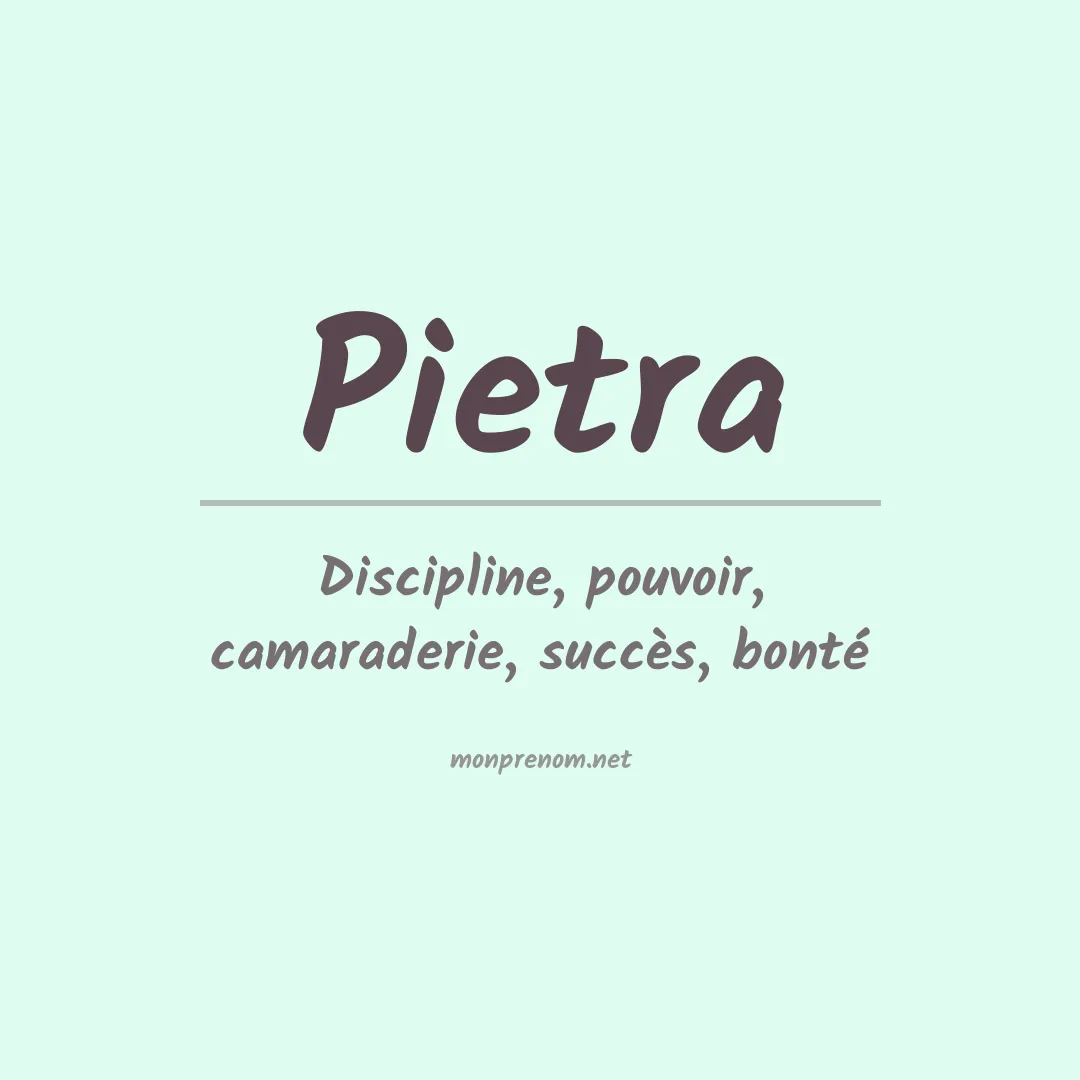 Signification du prénom Pietra