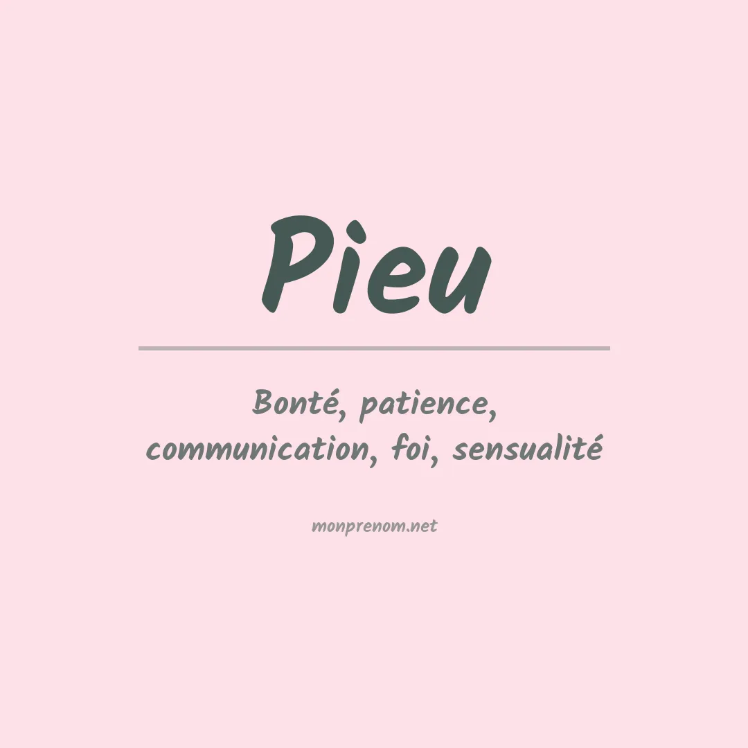 Signification du prénom Pieu