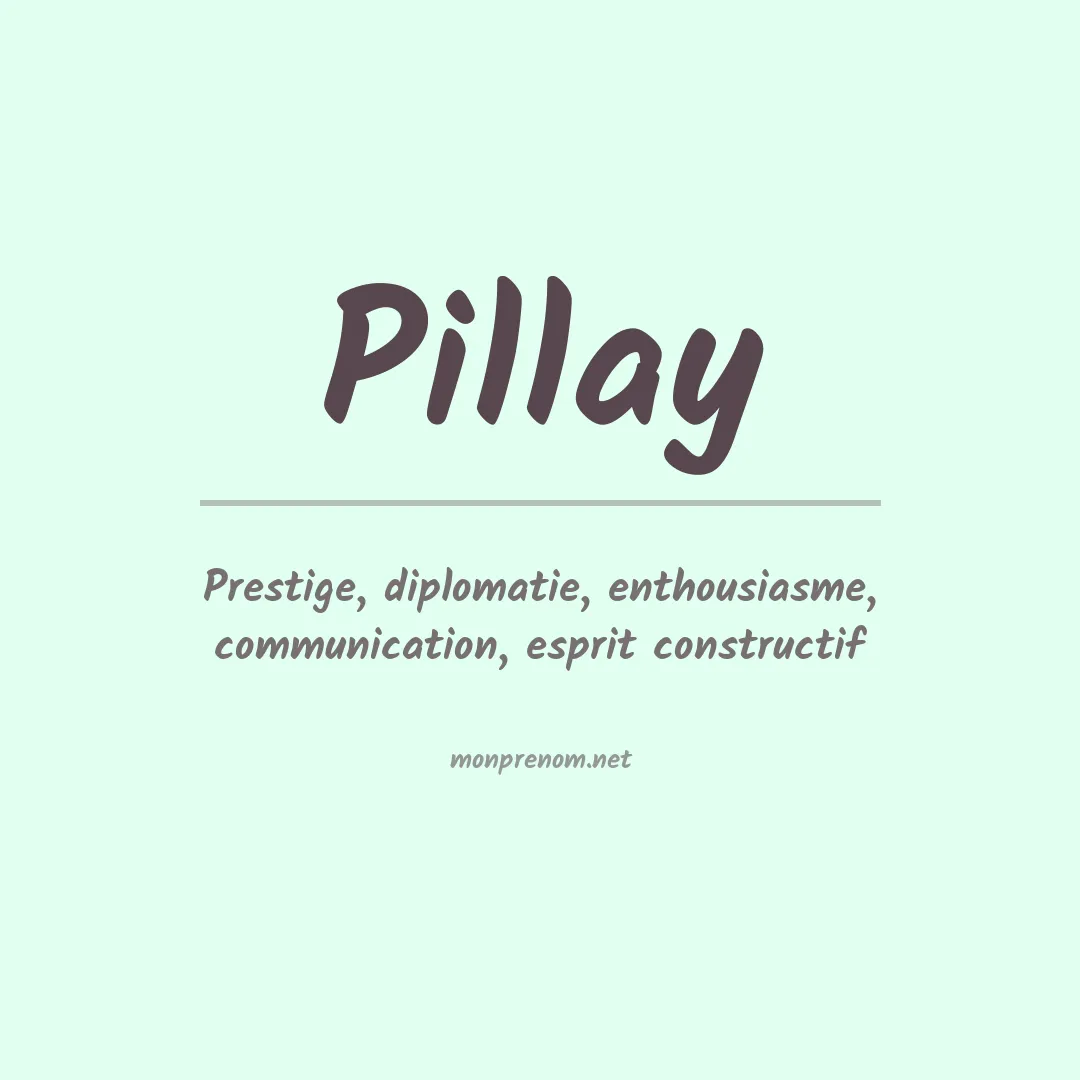 Signification du prénom Pillay