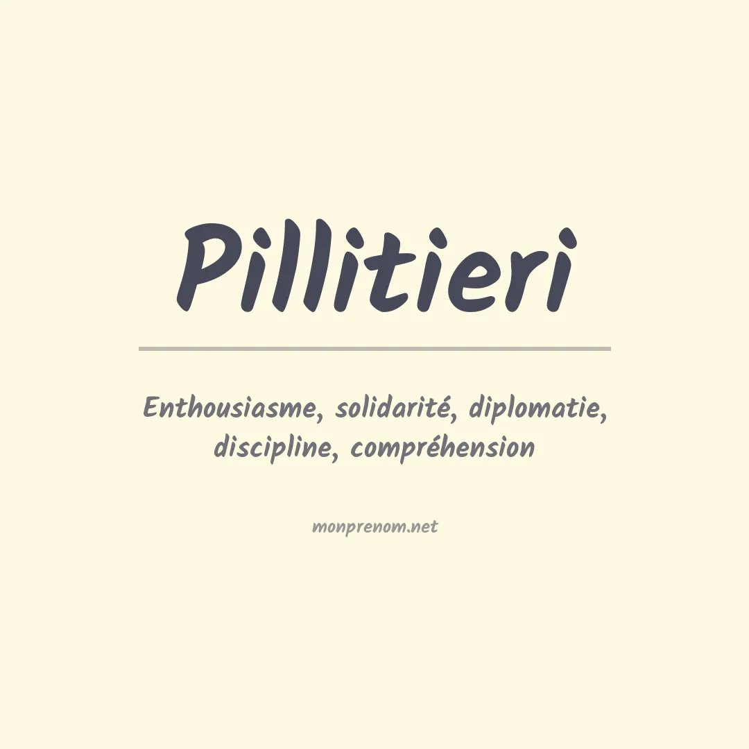 Signification du prénom Pillitieri