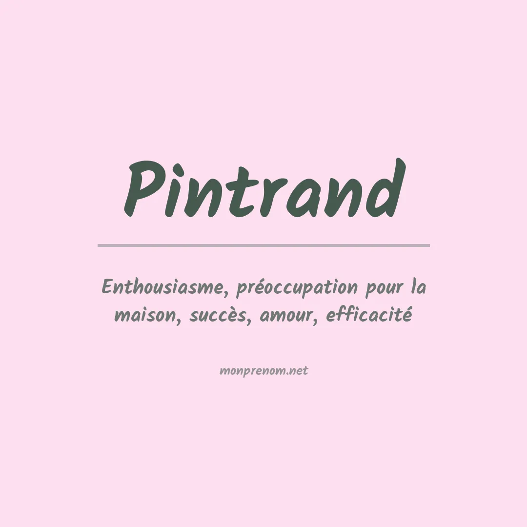 Signification du prénom Pintrand