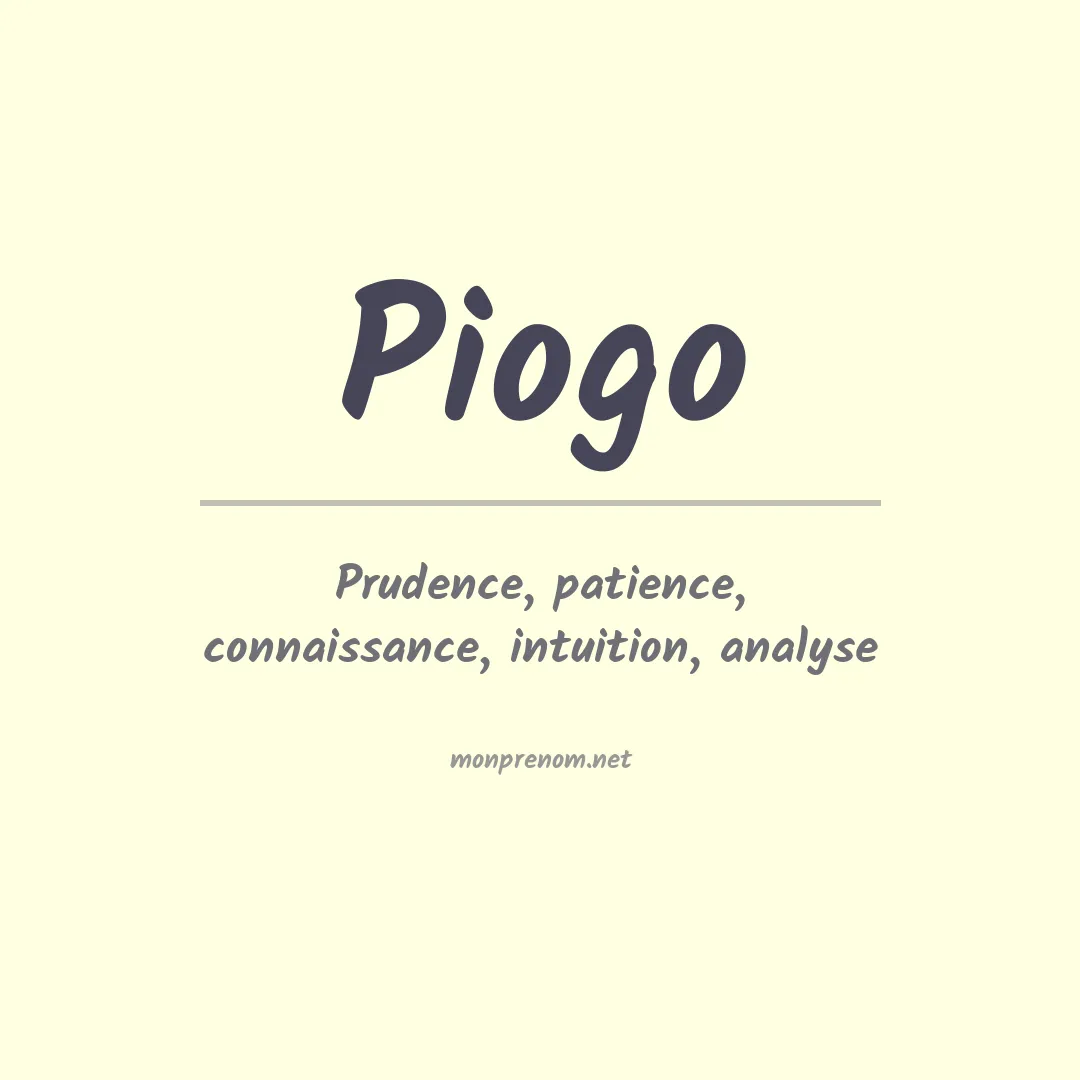 Signification du prénom Piogo
