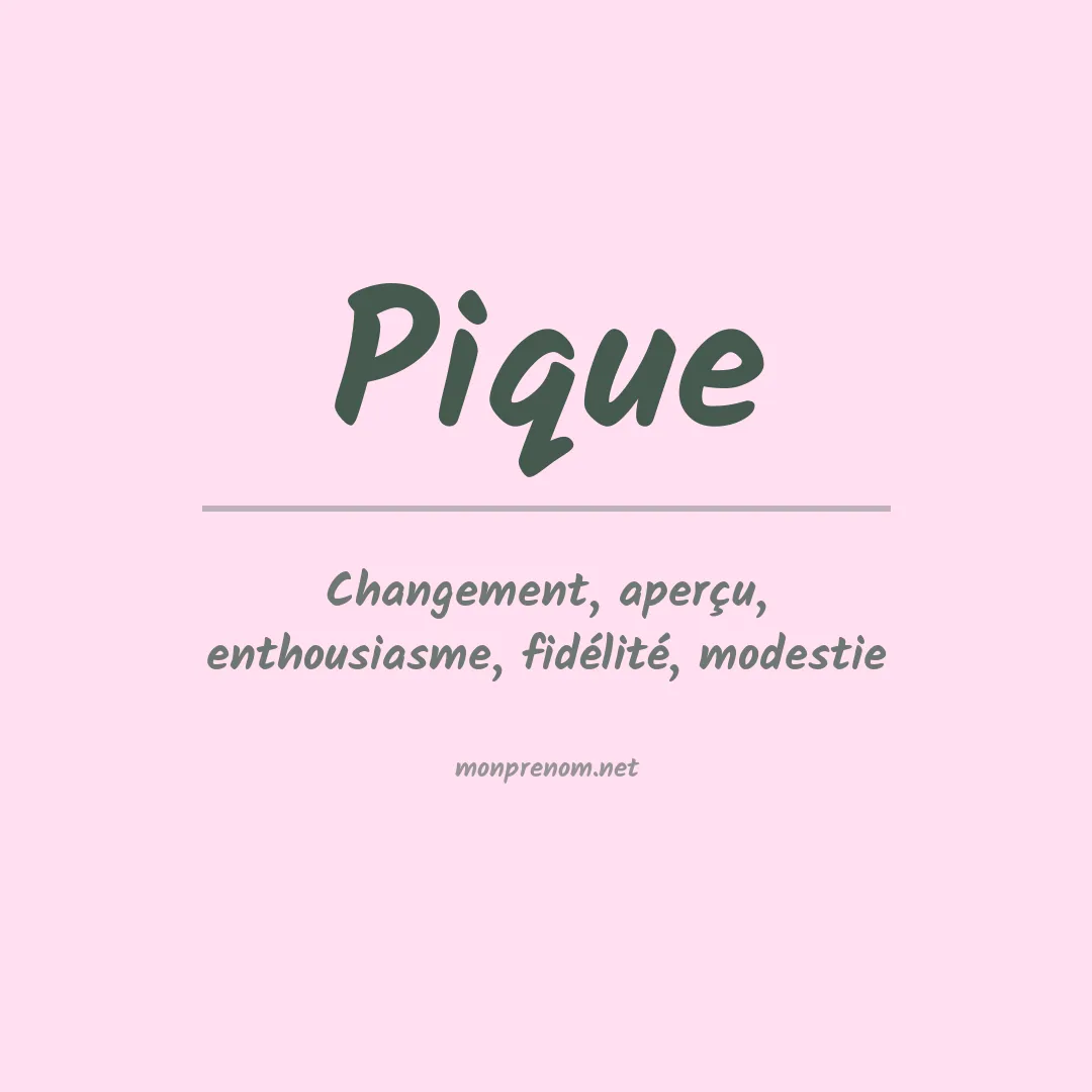 Prénom Pique