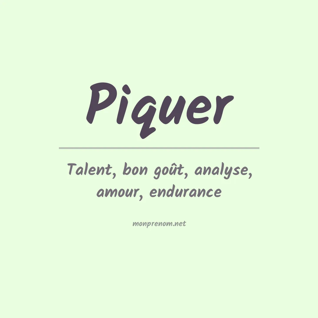 Prénom Piquer