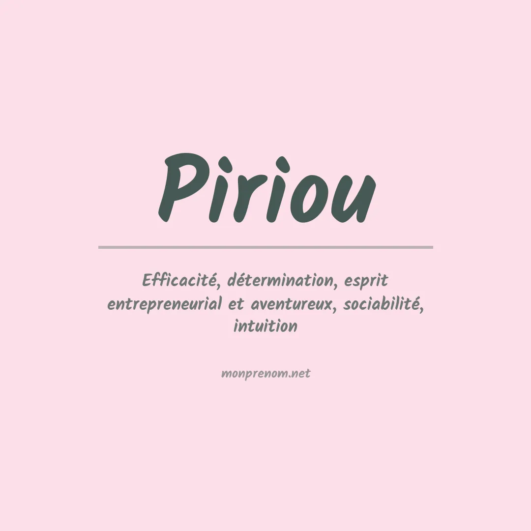 Signification du prénom Piriou
