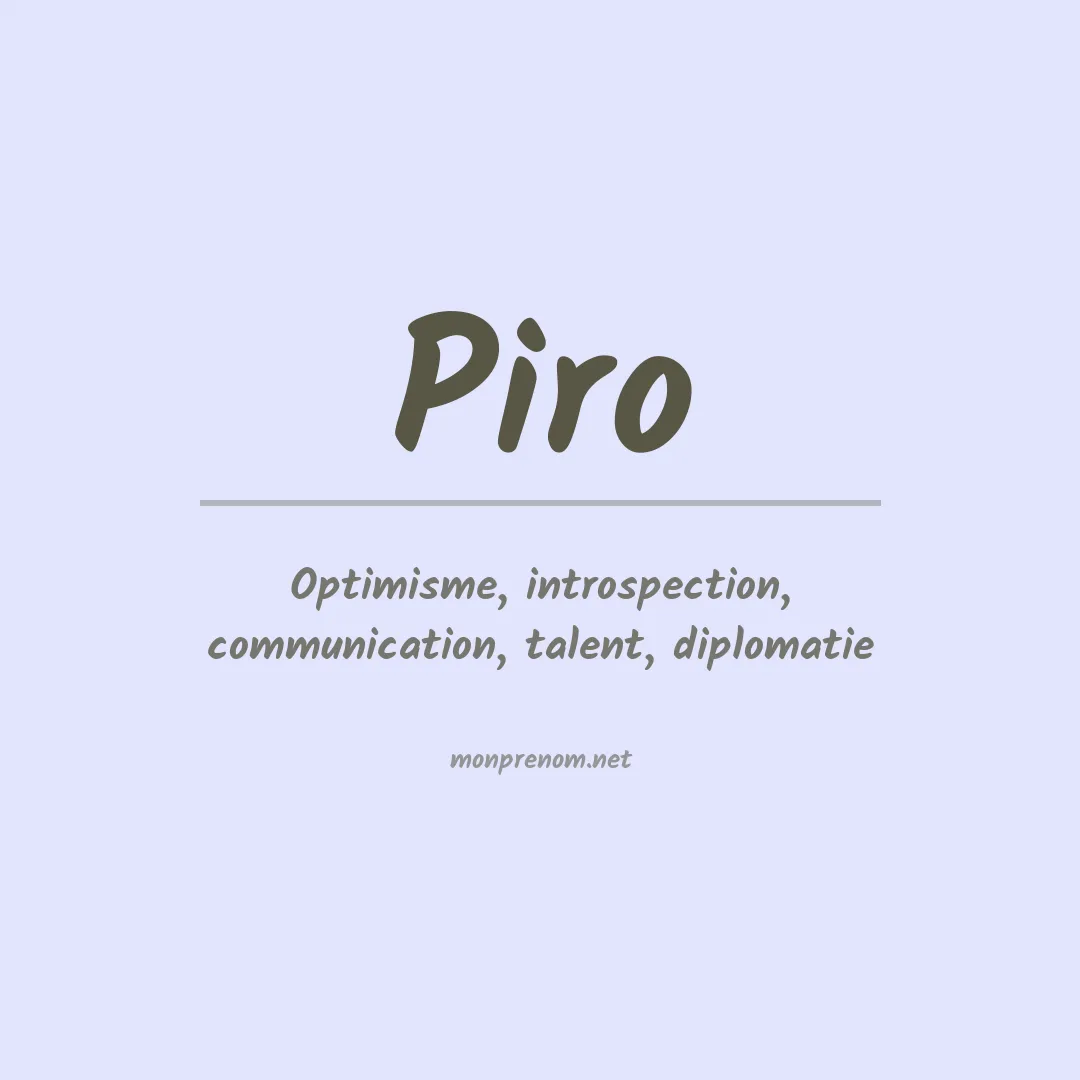Prénom Piro