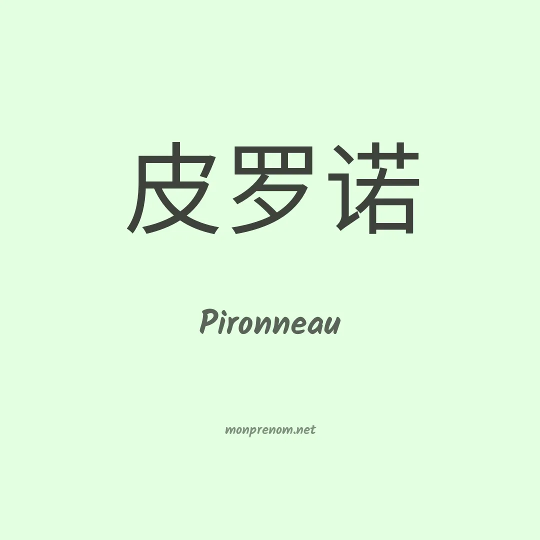 Pironneau en chinois