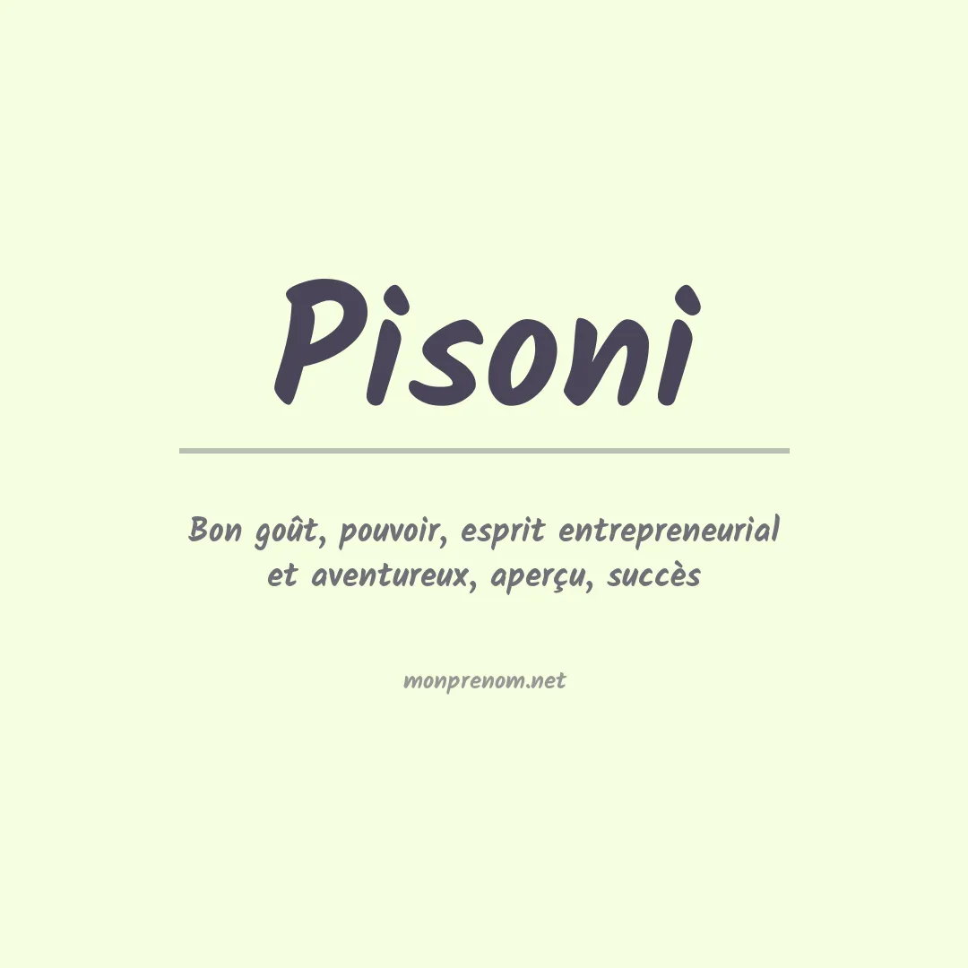 Prénom Pisoni