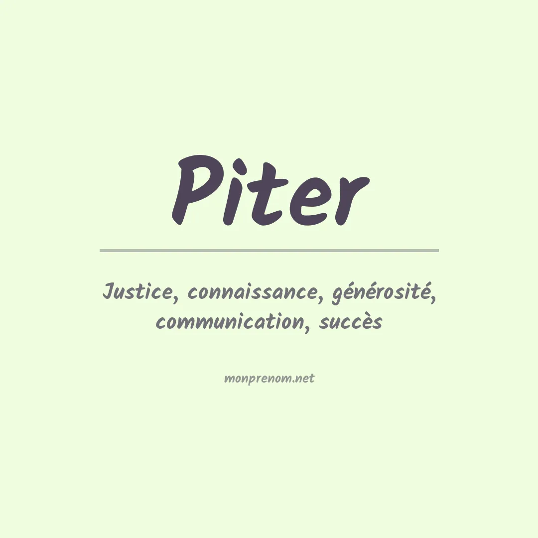 Signification du prénom Piter