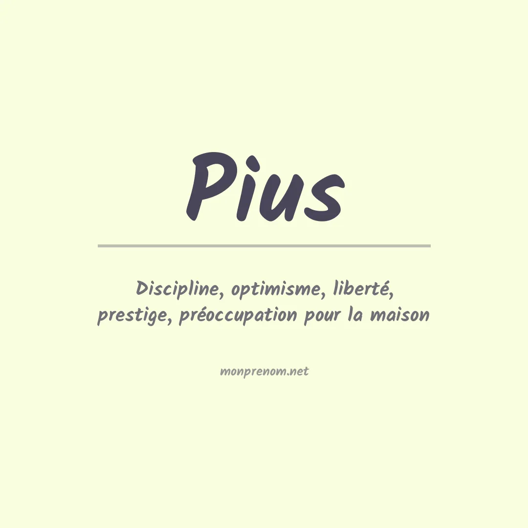 Prénom Pius