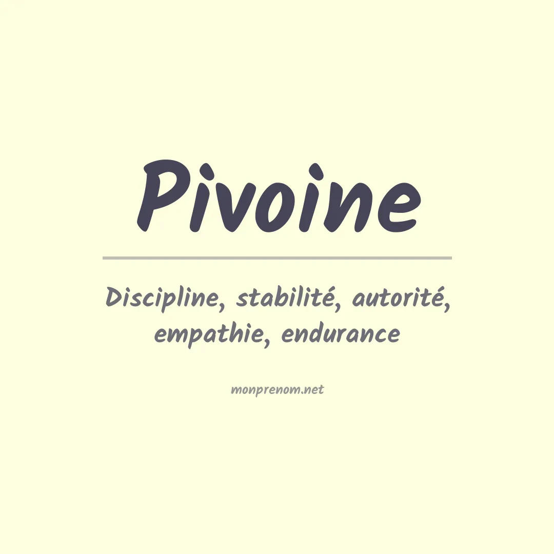 Signification du prénom Pivoine