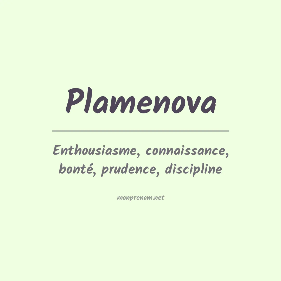 Signification du prénom Plamenova