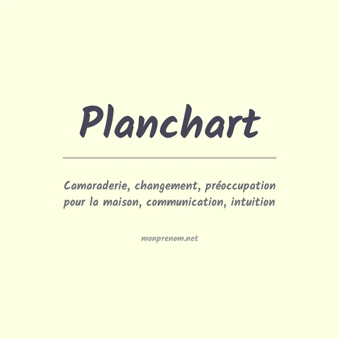 Signification du prénom Planchart