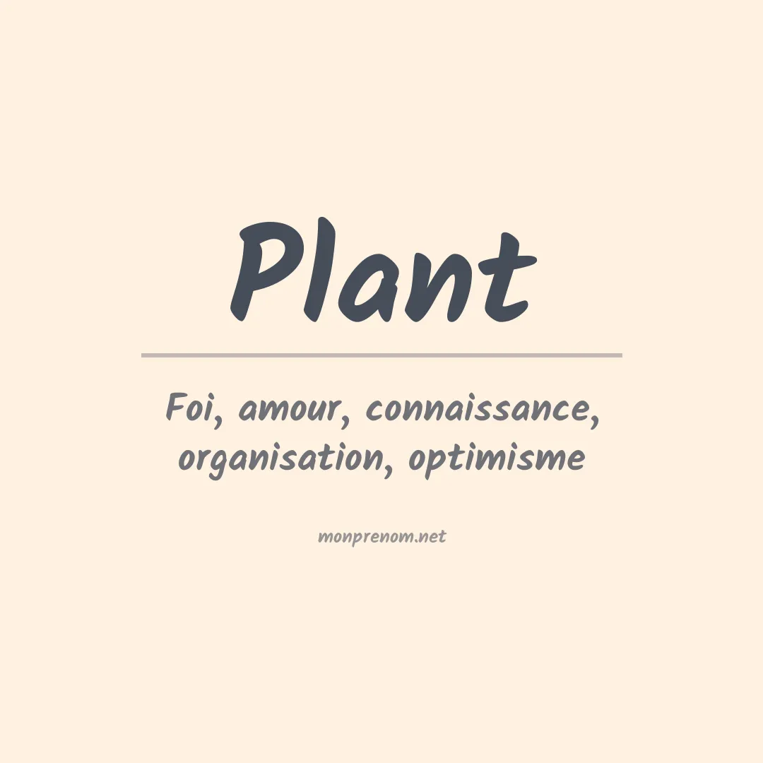 Prénom Plant