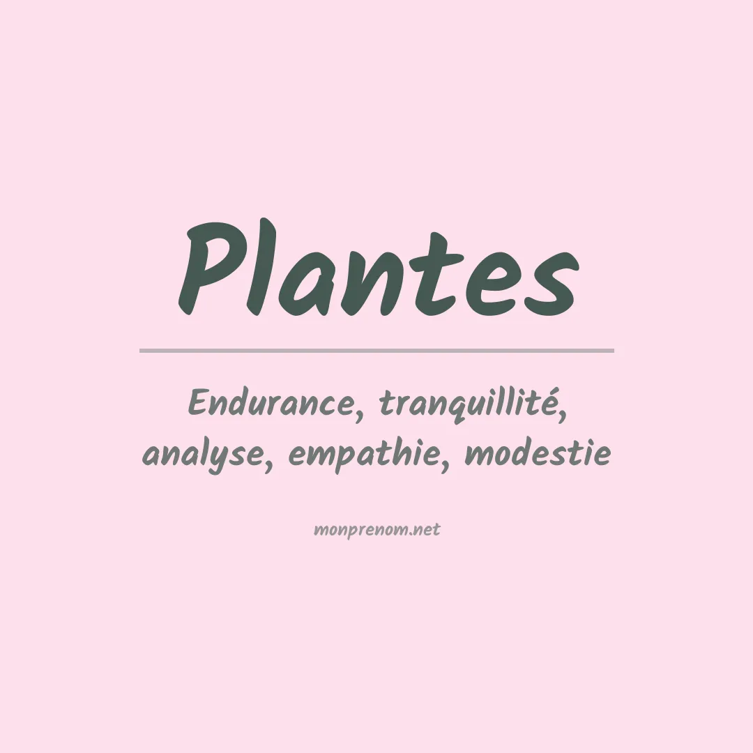 Signification du prénom Plantes