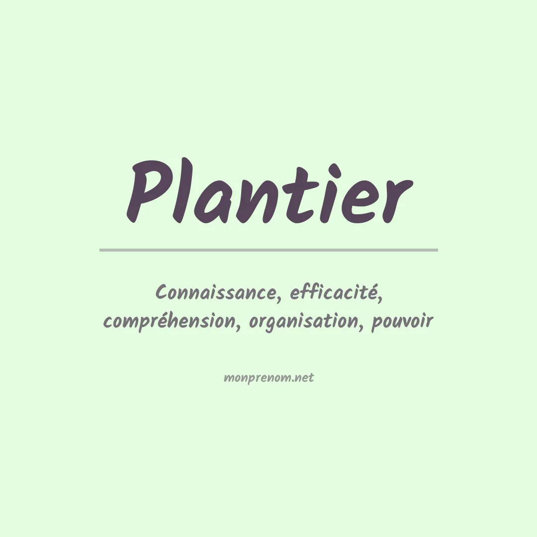 Prénom Plantier