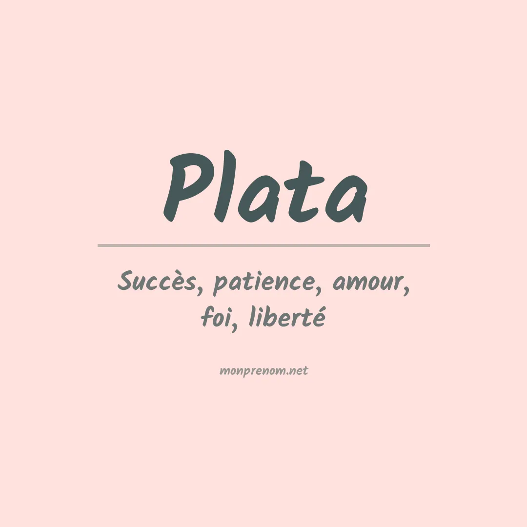 Prénom Plata