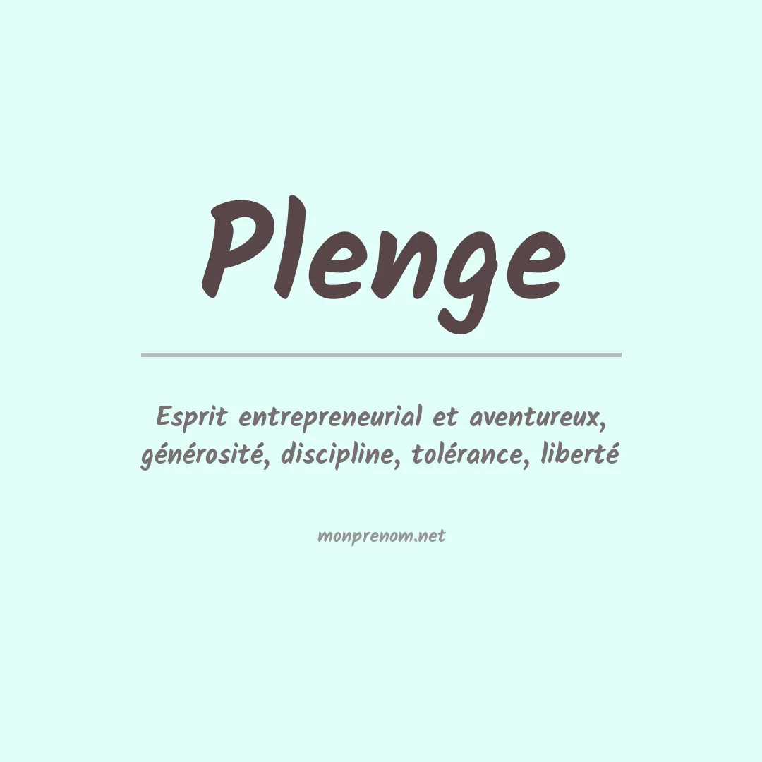 Prénom Plenge