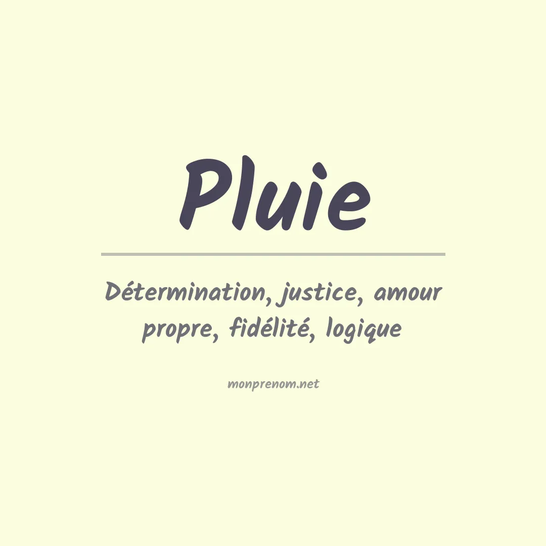 Signification du prénom Pluie