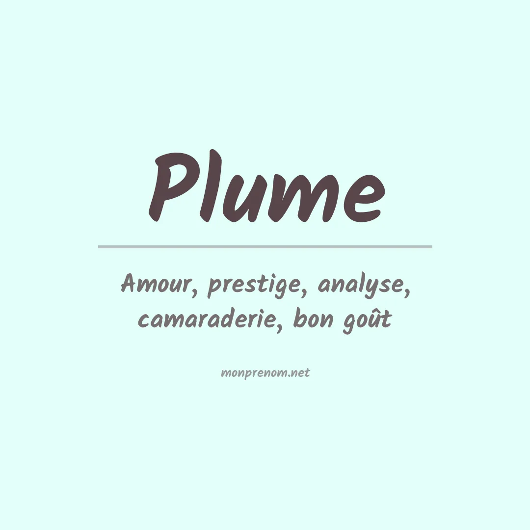 Prénom Plume