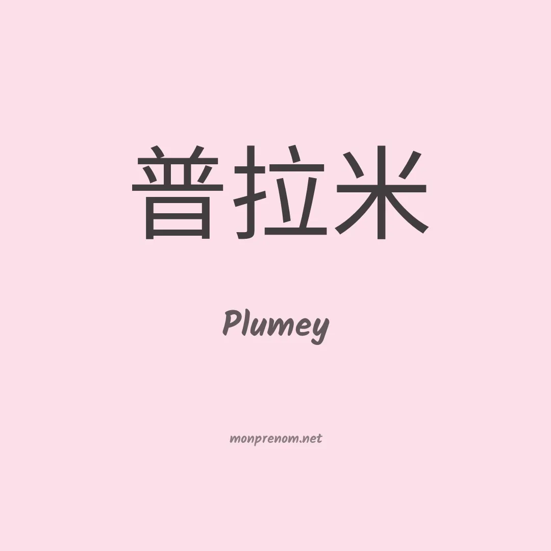 Plumey en chinois