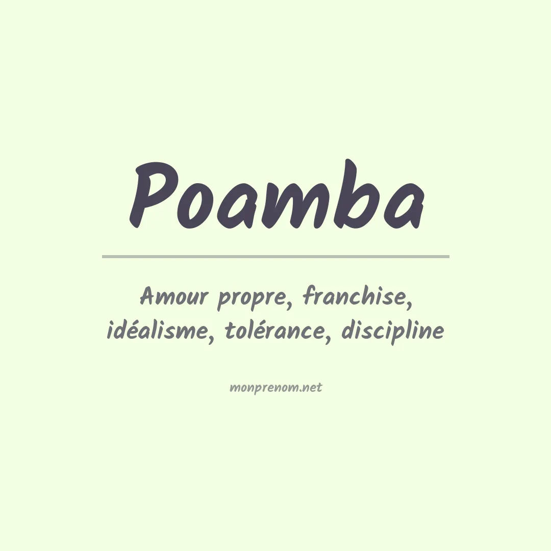 Signification du prénom Poamba