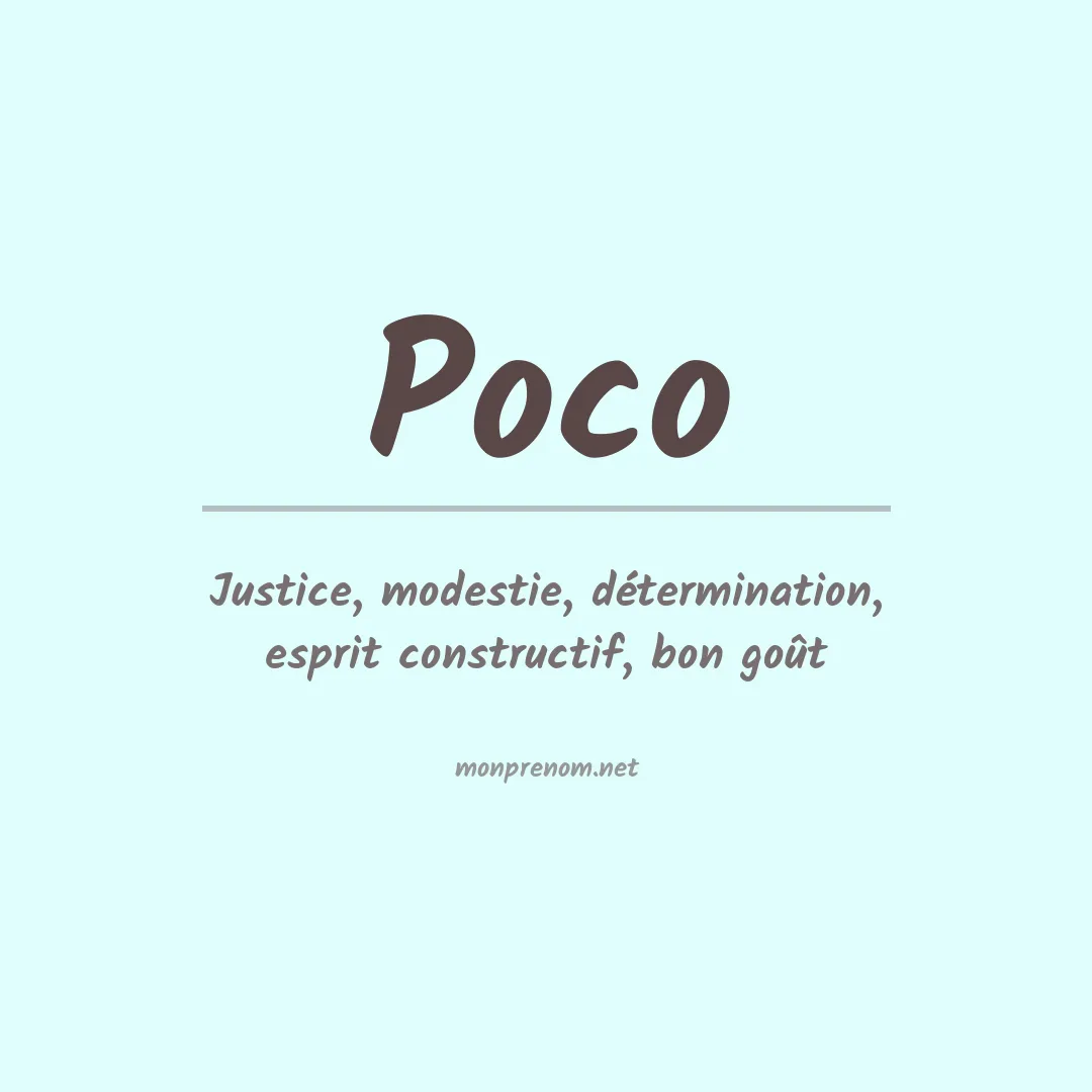 Signification du prénom Poco