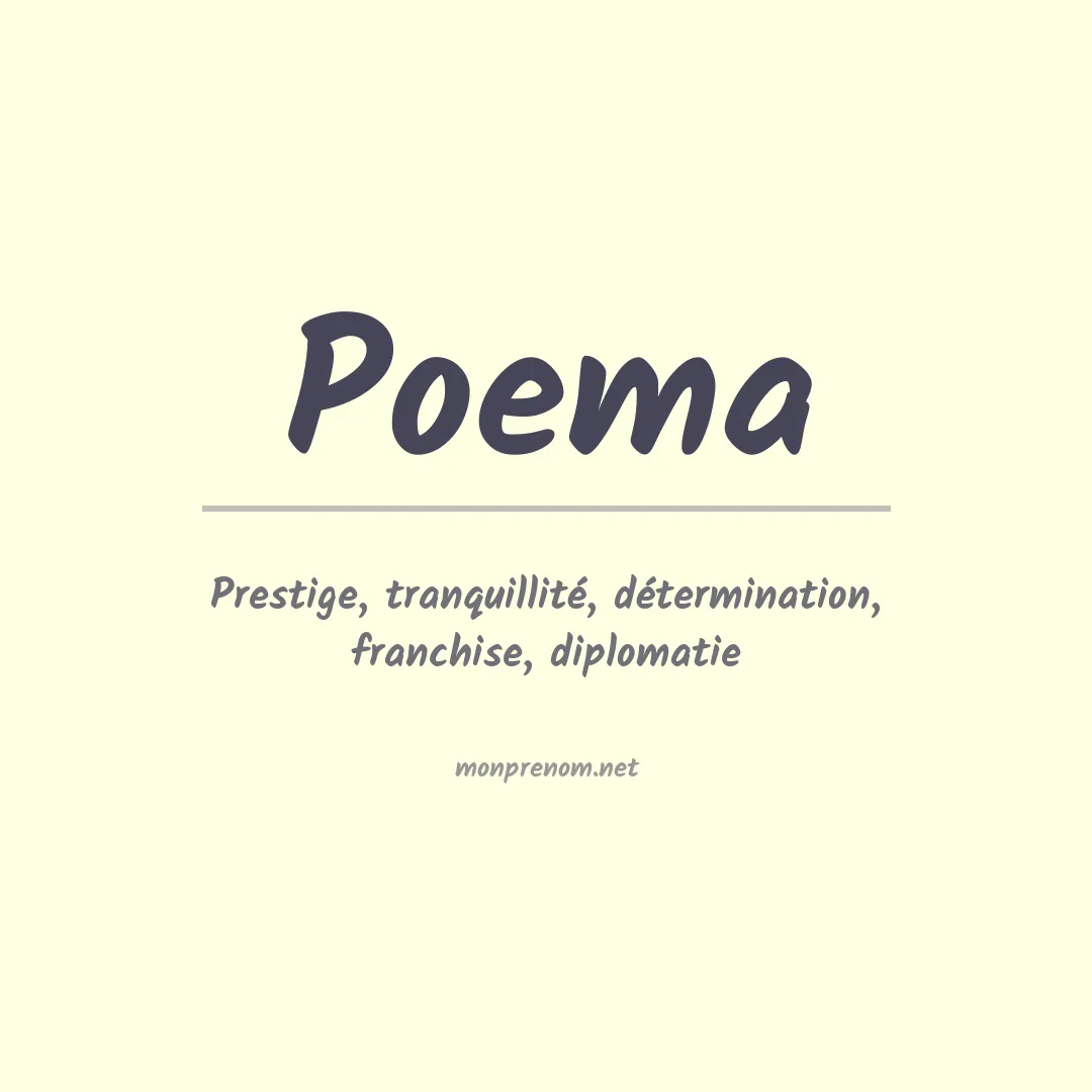 Signification du prénom Poema