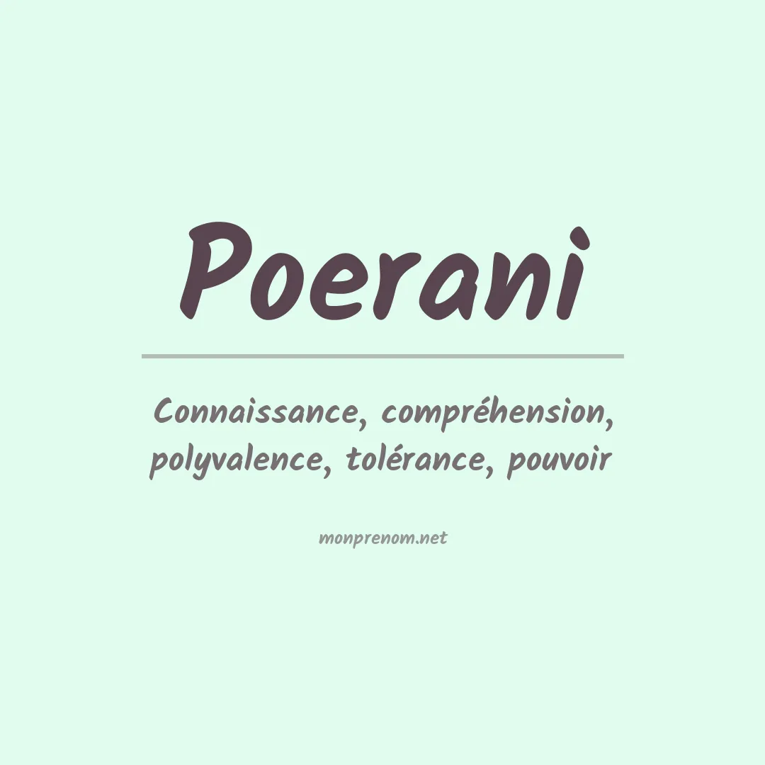 Prénom Poerani
