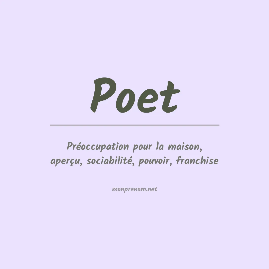 Prénom Poet